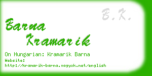 barna kramarik business card